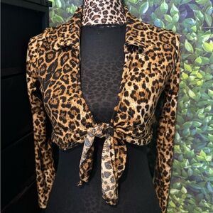 Leopard Print Tie-Front Cardigan p62